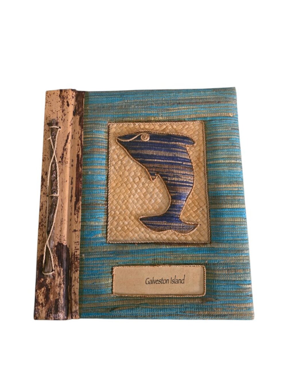 Galveston Island Texas Woven Fish Photo Album Scrapbook Coastal Souvenir